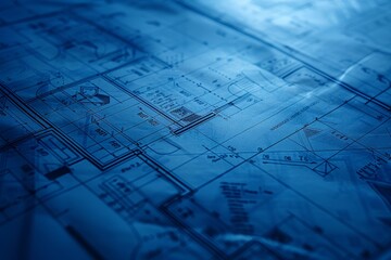 Blueprint Closeup Showcasing Architectural Precision