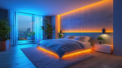 Technology for smart bedrooms, solid color background, 4k, ultra hd