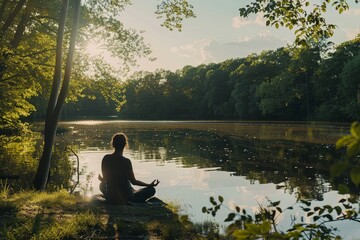 Morning Zen, Peaceful Meditation at Lakeside