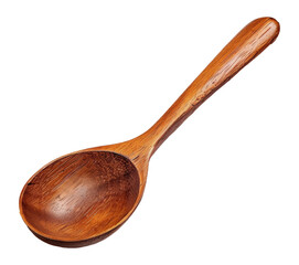 Simple elegance: a wooden spoon isolated on transparent background