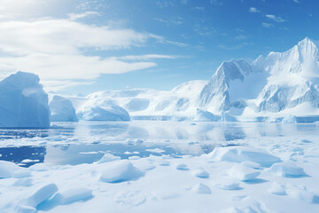 Frosty antarctic day landscape tourists expedition with polar animals extreme hiking Generative AI image