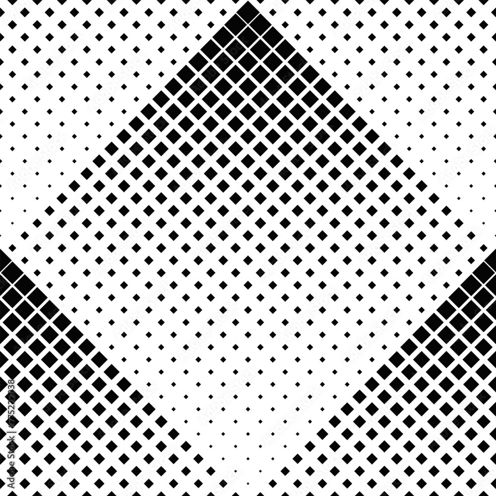 Poster geometrical seamless square pattern background design - black and white abstract vector graphic