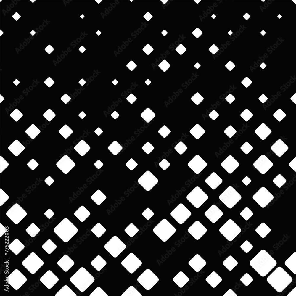 Wall mural random geometrical diagonal square pattern background design - black and white abstract vector graph