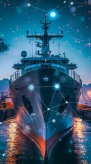 Cybersecurity protocols for maritime operations, safeguarding the digital seas - obrazy, fototapety, plakaty