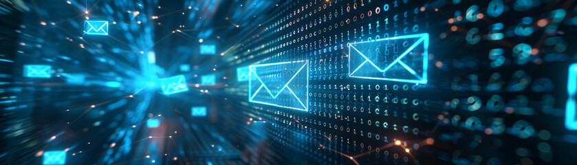 The encryption of email messages fortifies the digital channels of communication, ensuring that every word remains confidential and secure. - obrazy, fototapety, plakaty