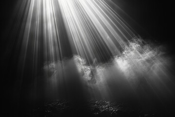 Light in the Darkness: A subtle volumetric ray effect pierces through a dark website background, creating a balanced composition with a sense of mystery.
