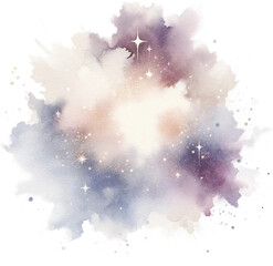 Neutral Watercolor Explosion with Sparkles Watercolor Clipart Isolated
