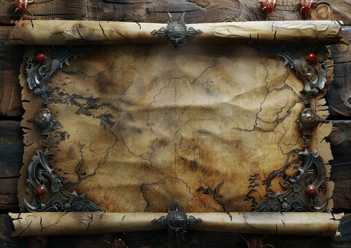 Old paper like background for menu, with soft dungeons and dragons details at the edges.