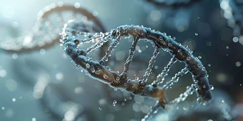 A closeup on DNA, its helix a testament to the wonders of biological science