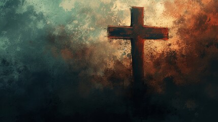 Fototapeta premium Abstract artistic depiction of a cross