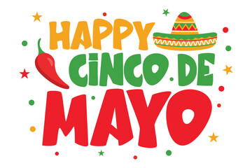 Cinco de Mayo, Mexican fiesta, holiday poster, banner, greeting card