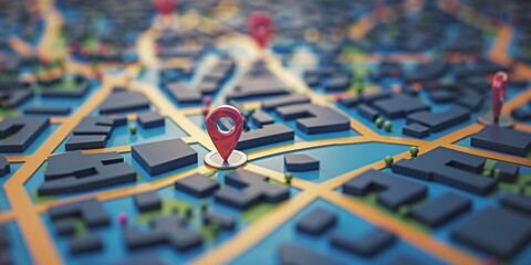 Digital maps come alive with location pins, guiding navigation through the urban maze