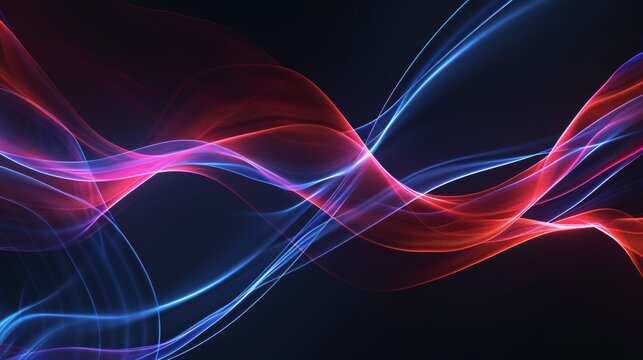 Abstract colorful light waves on dark background