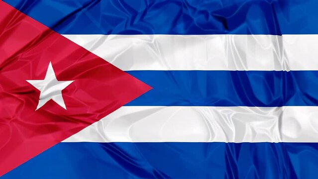 3D waving Cuba flag background red, blue and white colors, Latin America Caribbean