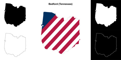 Bedford County (Tennessee) outline map set