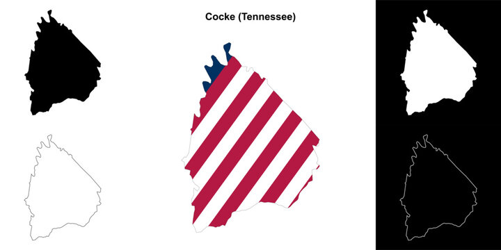 Cocke County (Tennessee) outline map set