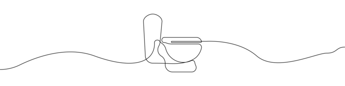 recommend clip art: Bowl icon line continuous drawing vector. One line Bowl icon vector background. toilet icon. Continuous outline of a toilet icon.
