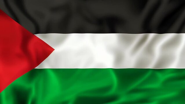 The waving Palestinian flag symbolizes solidarity, resistance, and national identity, serving as a beacon of hope amid conflict and representing aspirations for freedom and justice.