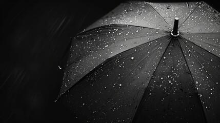 Umbrella in rainy weather, with copy space for text. Generative AI - obrazy, fototapety, plakaty