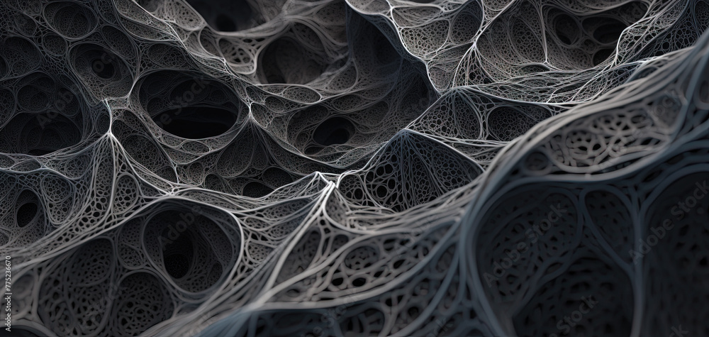 Poster scientific abstraction with futuristic textured tissue waves. tech background with close-up wave bio