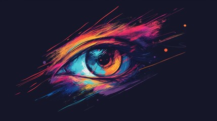 Colorful digital painting of an eye