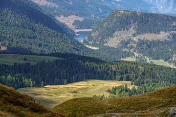 Summer view of the famous Pale di San Martino  landscape, near San Martino di Castrozza, Italian Dolomites, Europe                         - 775237067