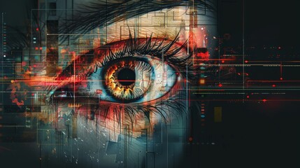 Digital eye concept with futuristic elements