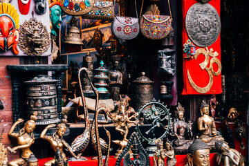 souvenir shop at kathmandu street, nepal - 775237671