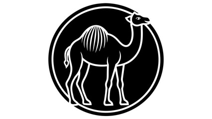 a-camel-icon-in-circle-logo vector illustration