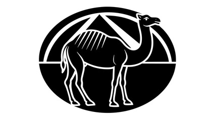 a-camel-icon-in-circle-logo vector illustration