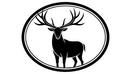  a-elk-icon-in-circle-logo vector illustration