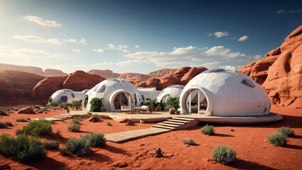 Luxury Igloo Geodomes in a desert - 775238624