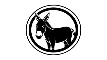 a-mule-icon-in-circle-logo vector illustration