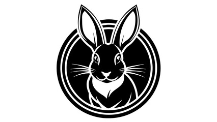 Fototapeta na wymiar a-rabbit-icon-in-circle-logo white background vector illustration