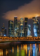 Moscow  city at night