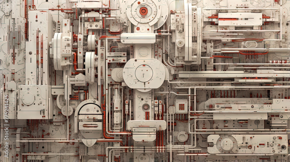 Poster background with metallic panels texture, wires and circuit. spaceship hull wall technology backgroun