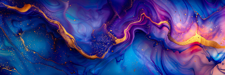 Liquid art fusion, vibrant watercolor blend in abstract fluidity