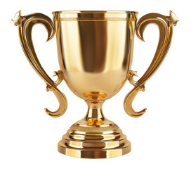 Fototapeta na wymiar Glorious golden trophy cup signifying victory and achievement isolated on transparent background