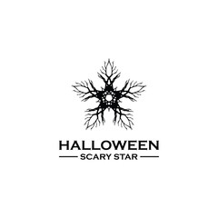 Scary dry dead Halloween Star logo design