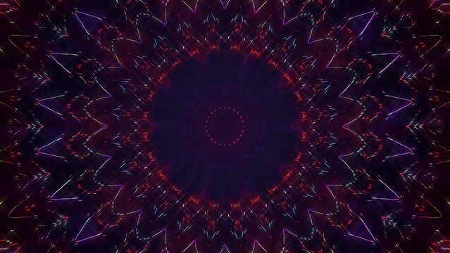 3D animation beautiful video colorful abstract bright light energy 4K of smooth lines waves glittering light effect on round shape in center, black background