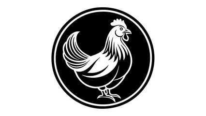 a-chick-icon-in-circle-logo vector illustration 