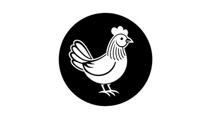 a-chick-icon-in-circle-logo vector illustration 