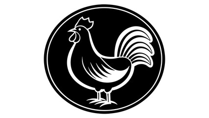 a-chick-icon-in-circle-logo vector illustration 