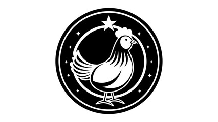 a-chick-icon-in-circle-logo vector illustration 