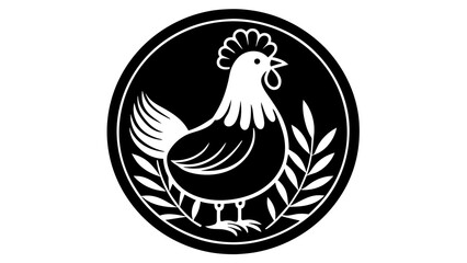 a-chick-icon-in-circle-logo vector illustration 