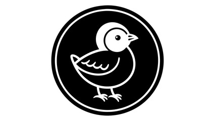 a-chick-icon-in-circle-logo vector illustration 