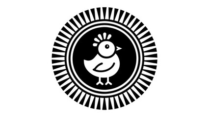 a-chick-icon-in-circle-logo vector illustration 