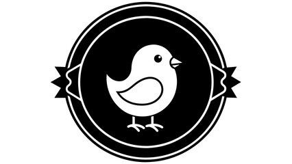 a-chick-icon-in-circle-logo vector illustration 