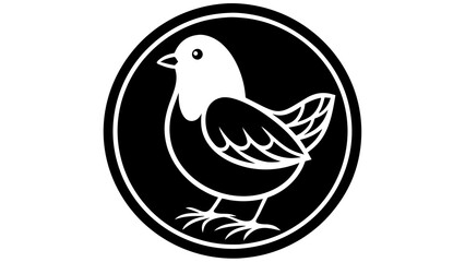 a-chick-icon-in-circle-logo vector illustration 