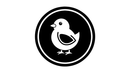 a-chick-icon-in-circle-logo vector illustration 
